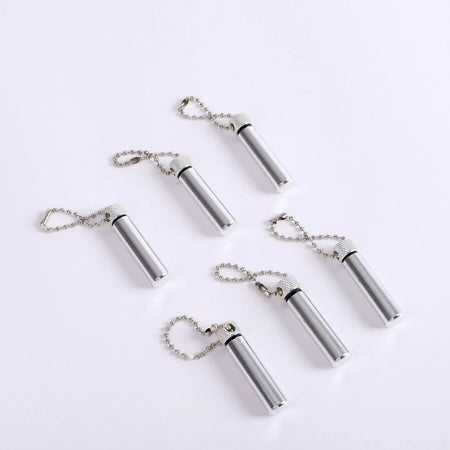 OIL VIAL KEYCHAIN SILVER 1 3/4 INCH PK6