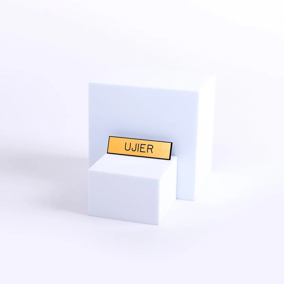 BADGE ENGRAVED SPANISH UJIER / USHER GOLD PIN