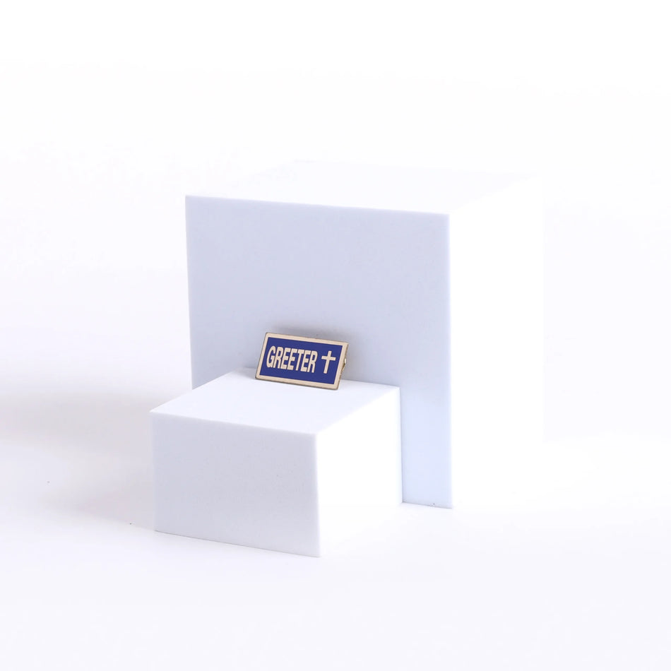 Badge Greeter Blue/Gold by Swanson Christian Products, product view 2