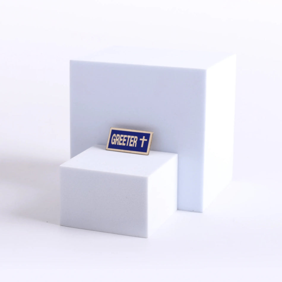 Badge Greeter Blue/Gold by Swanson Christian Products