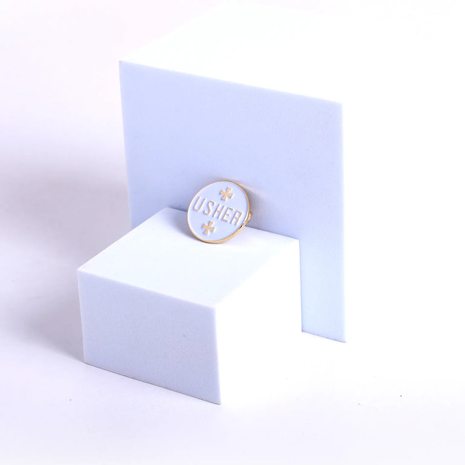 Badge Metal Round Usher Pin