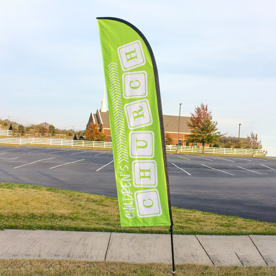 Flag Children’s Church Green Pole Kit W Case