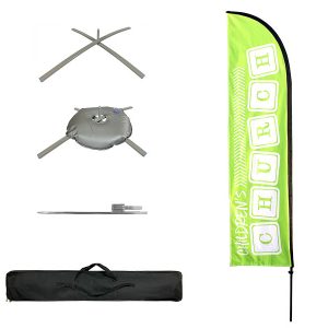 Flag Children’s Church Green Pole Kit W Case
