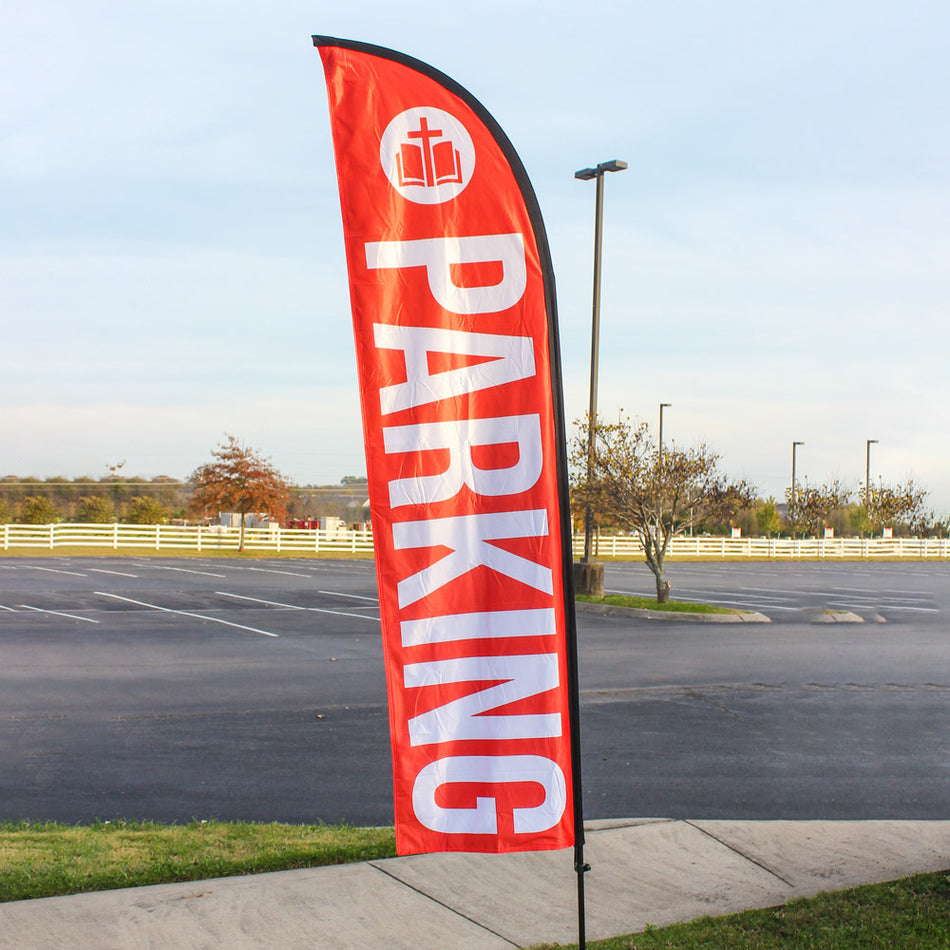 Flag Parking Red Pole Kit W Case