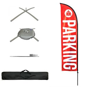 Flag Parking Red Pole Kit W Case