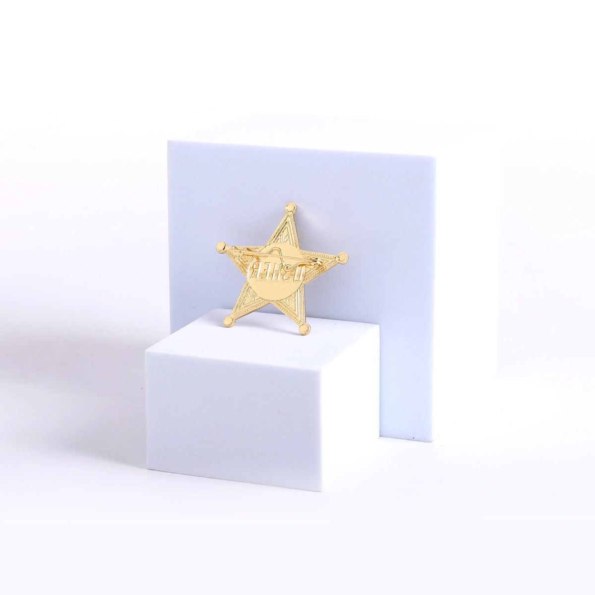 Badge Usher Metal Star Goldtone Pin by Swanson Christian Products, product view 3