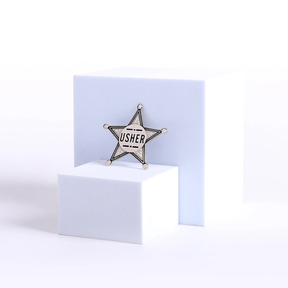 Badge Usher Metal Star Silvertone Magnet by Swanson Christian Products
