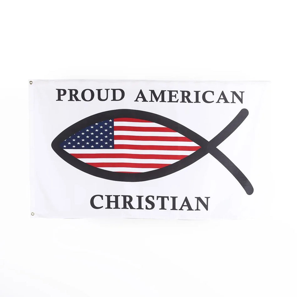 Flag Proud American Christian 3ftX5ft