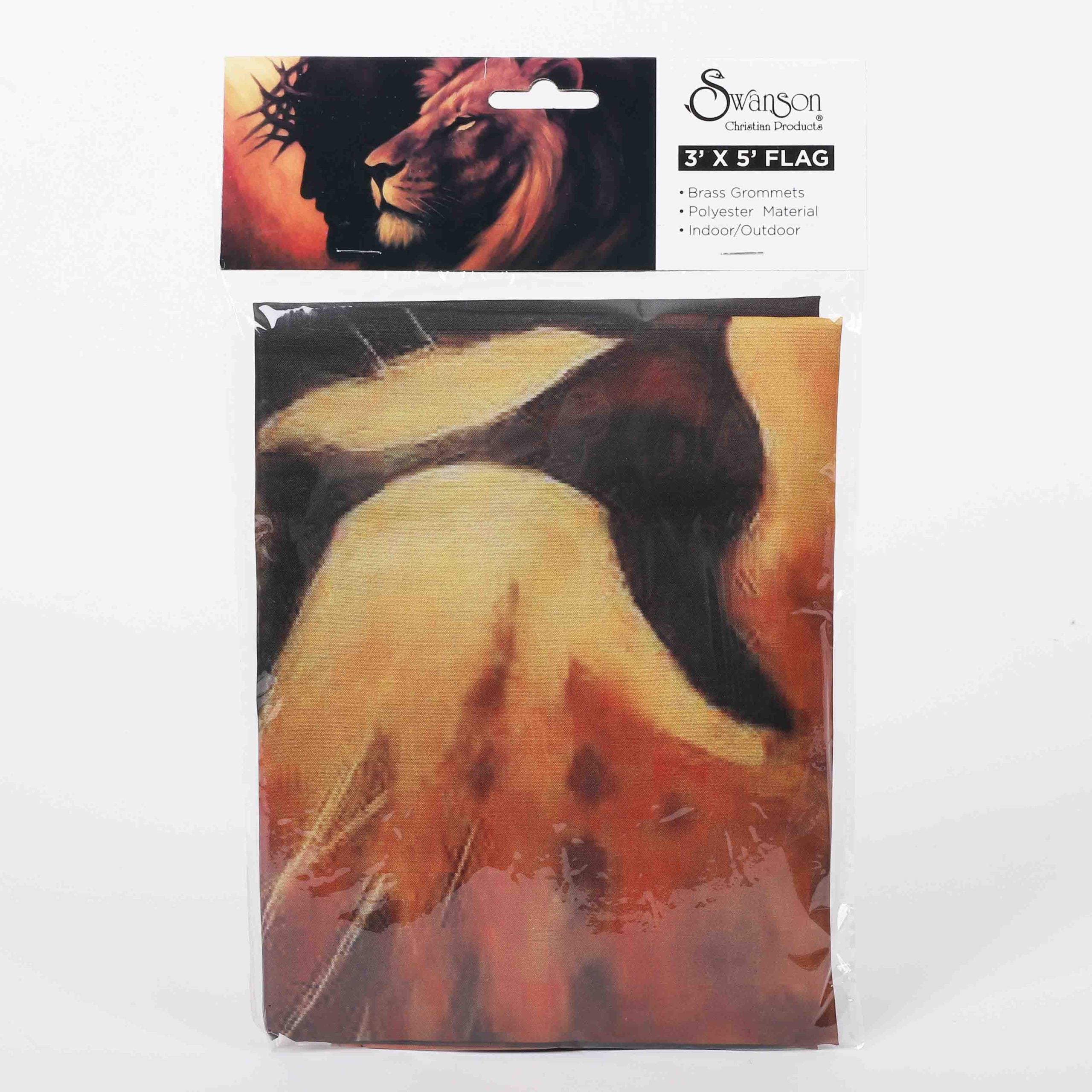 FLAG JESUS AND THE LION 3ft X 5ft
