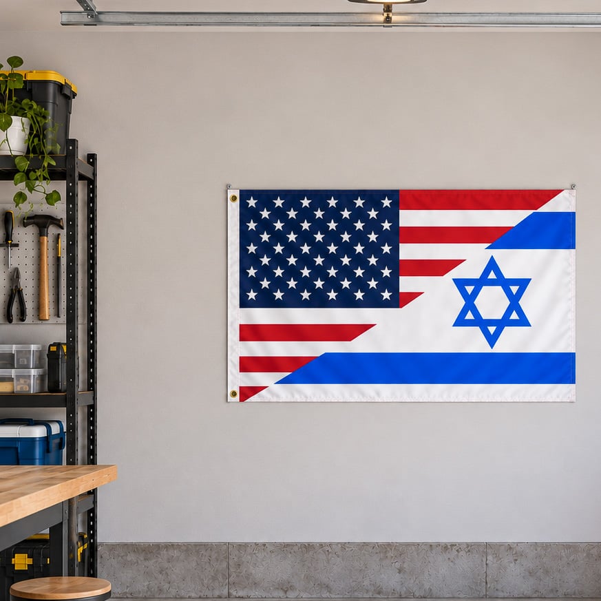 America and Israel Flag - 3 ft x 5 ft - 100D by Swanson Christian Products, product view 2