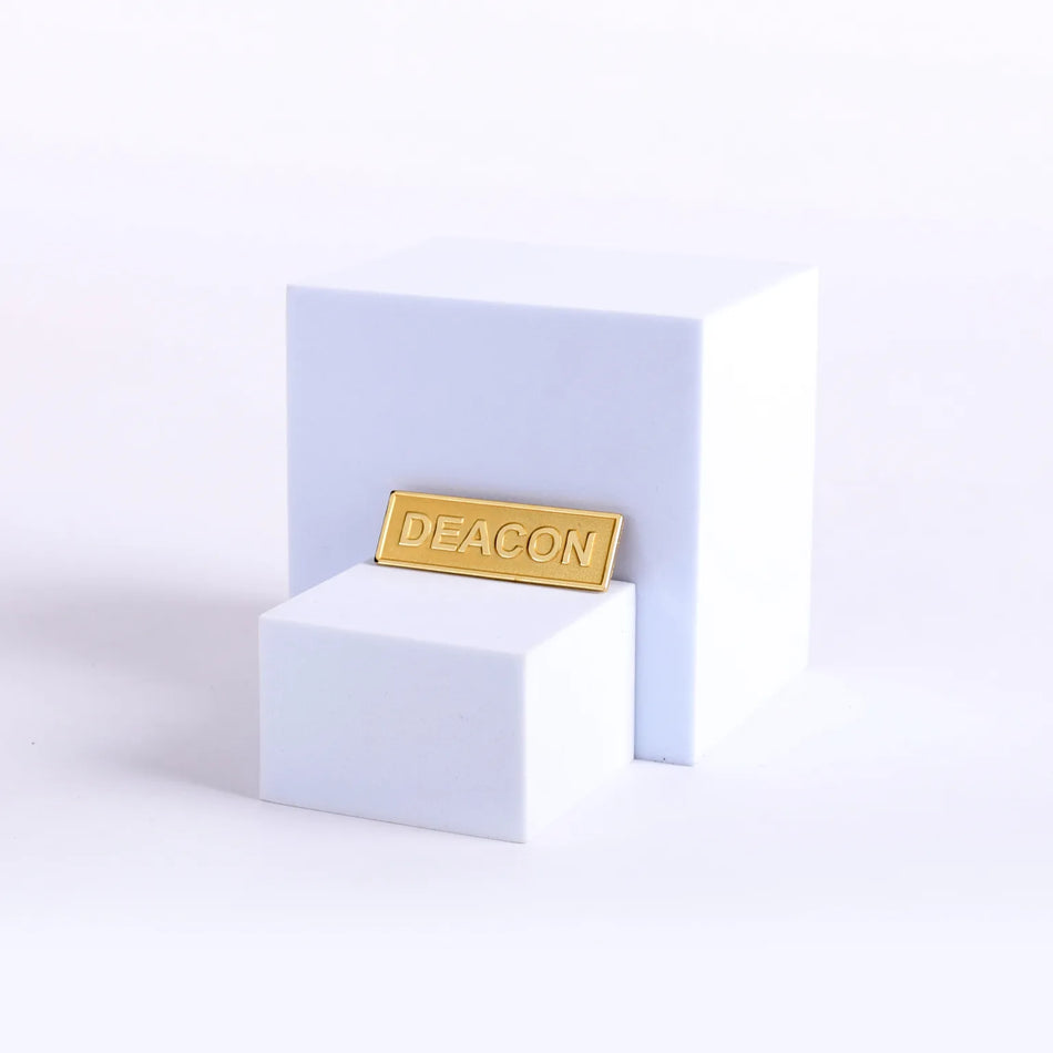 Badge Deacon Metal Goldtone Pin