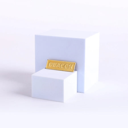 Badge Deacon Metal Goldtone Pin by Swanson Christian Products, product view 3