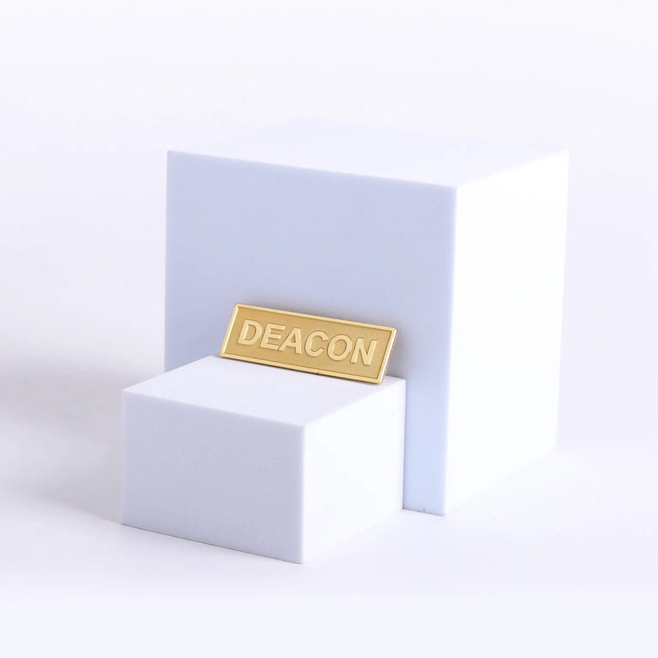 Badge Deacon Metal Goldtone Pin