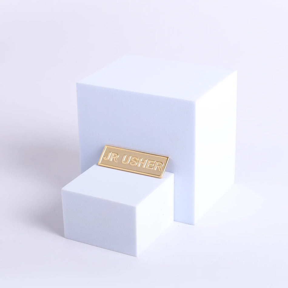 Badge Jr Usher Metal Goldtone Pin