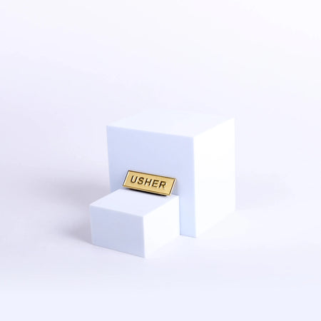 BADGE METAL USHER GOLDTONE MAGNET