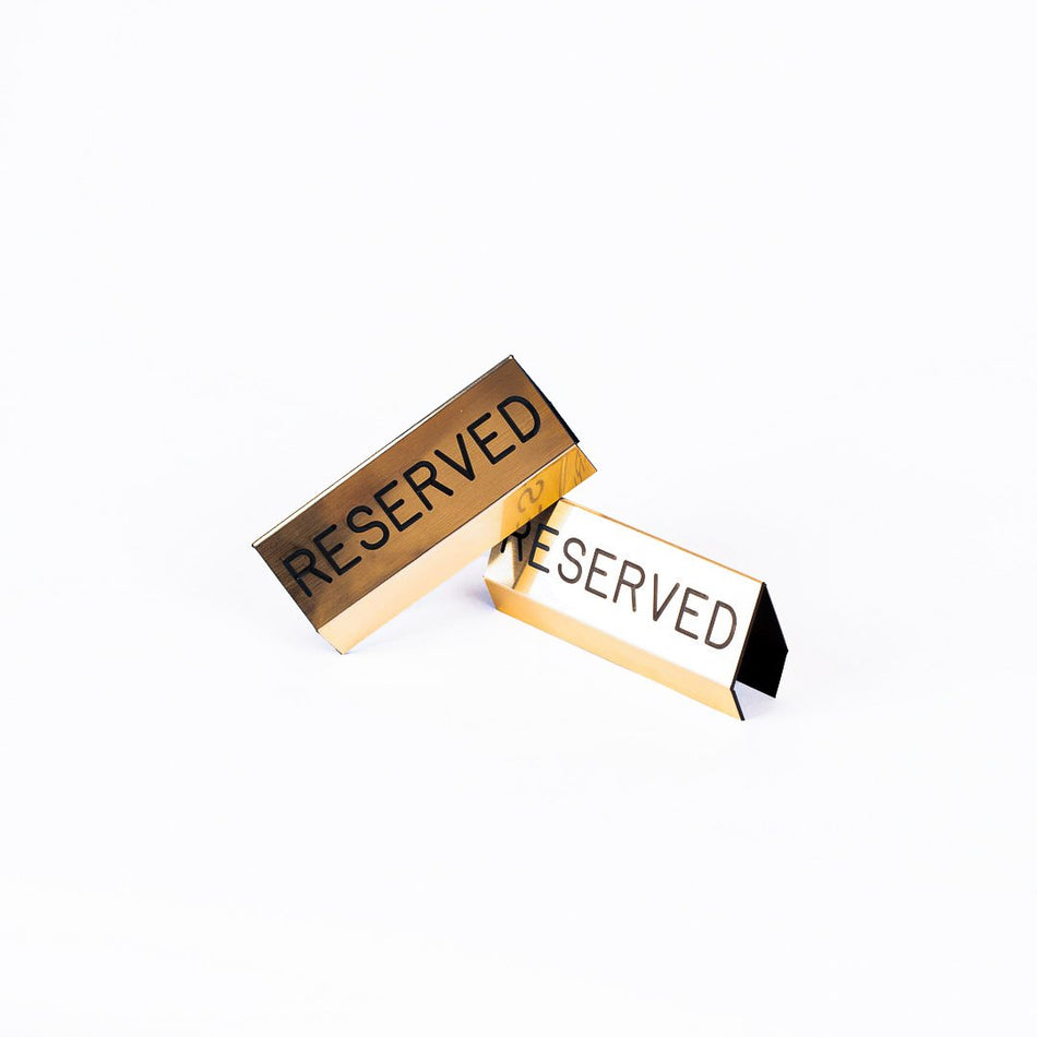 Sign Engraved Pew Reserved Gold 3 x 6 by Swanson Christian Products