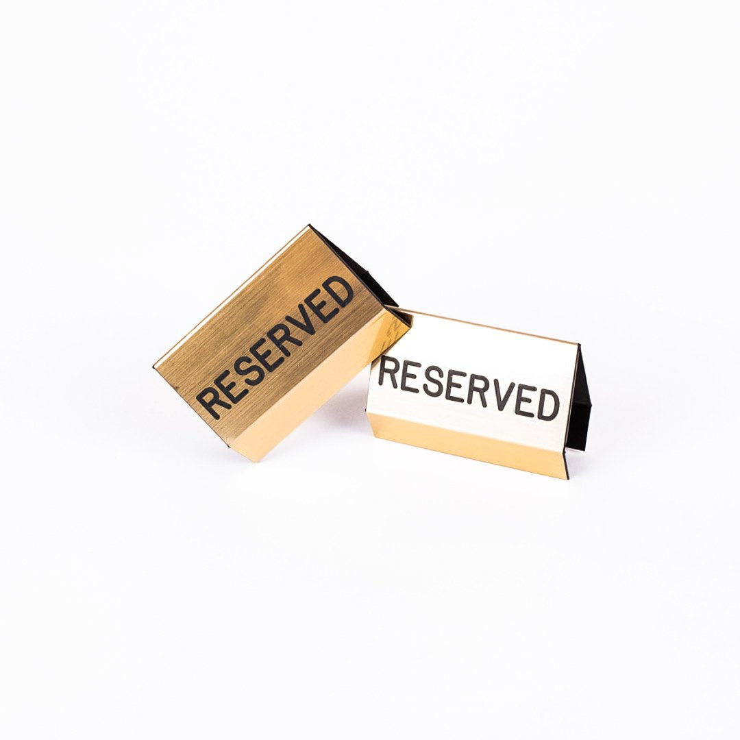 Sign Engraved Pew Reserved Gold 3 x 4 by Swanson Christian Products