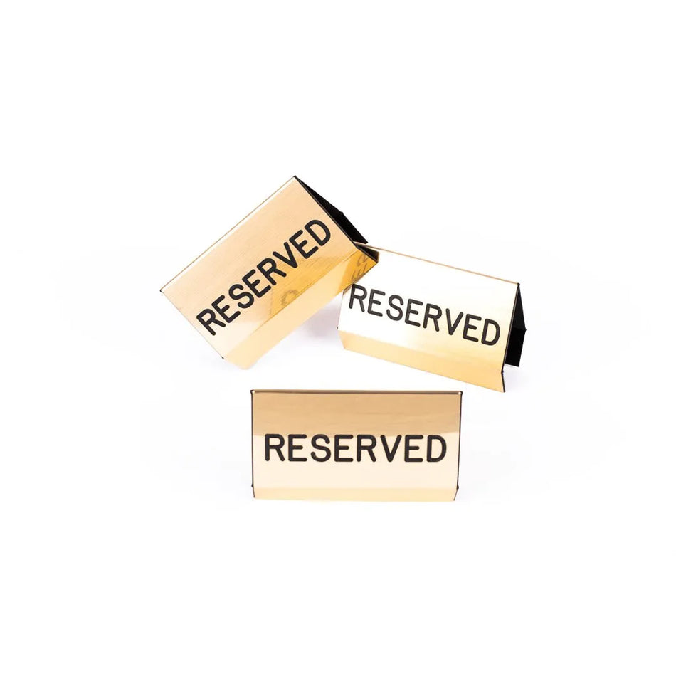 Sign Engraved Pew Reserved Gold 3 x 4