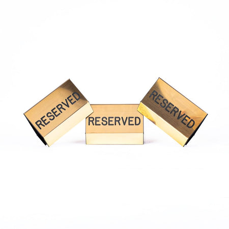 Sign Engraved Pew Reserved Gold 3 x 4 by Swanson Christian Products, product view 4