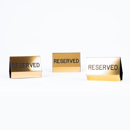 Sign Engraved Pew Reserved Gold 3 x 4 by Swanson Christian Products, product view 3