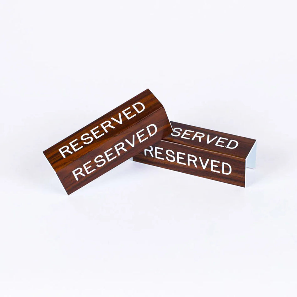 Sign Engraved Pew Reserved 3 Sided Walnut 7 x 2 x 2