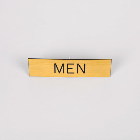 SIGN ENGRAVED MEN ADHESIVE BACK GOLD