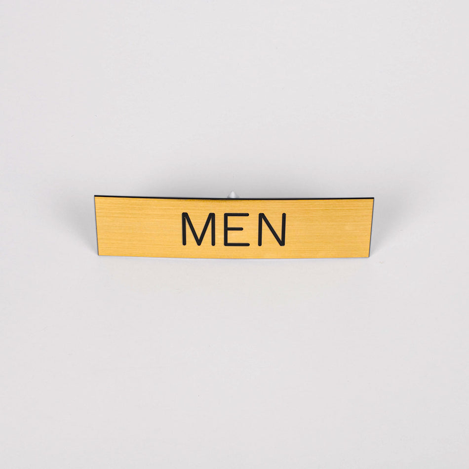 SIGN ENGRAVED MEN ADHESIVE BACK GOLD