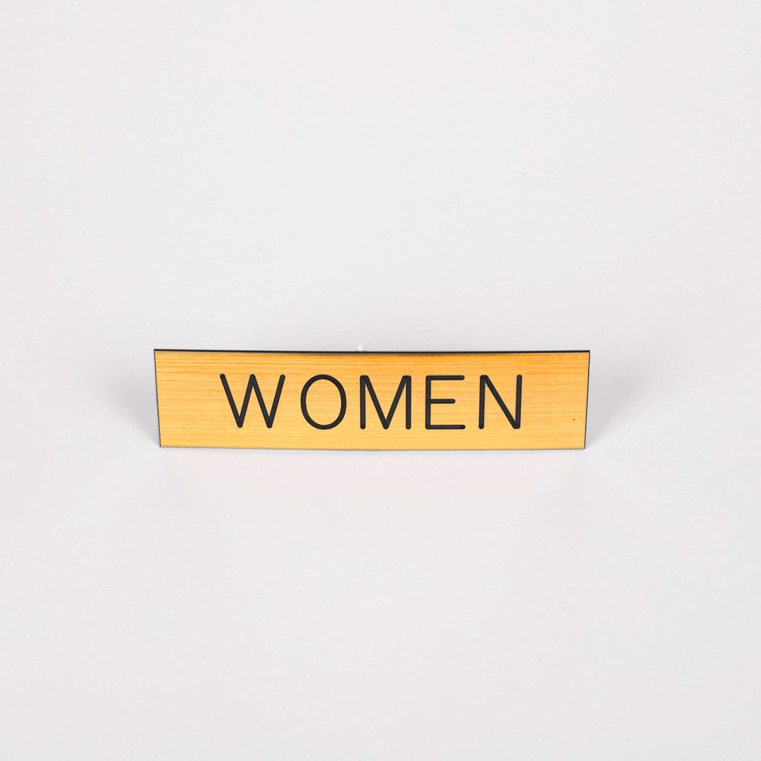 SIGN ENGRAVED WOMEN ADHESIVE BACK GOLD