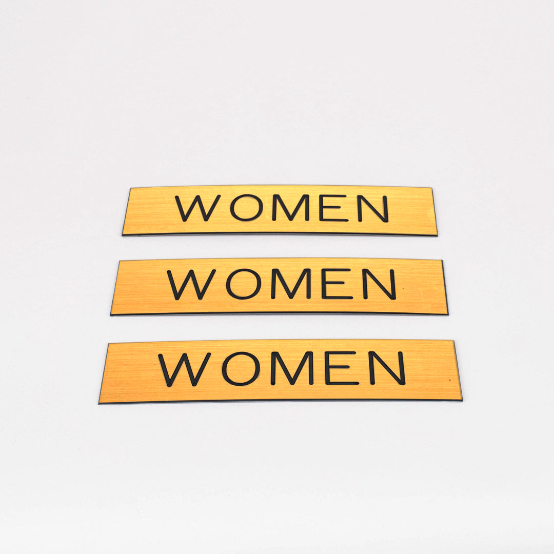 SIGN ENGRAVED WOMEN ADHESIVE BACK GOLD