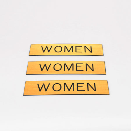 SIGN ENGRAVED WOMEN ADHESIVE BACK GOLD