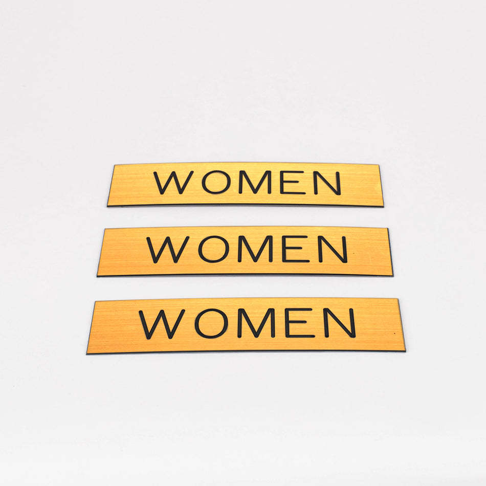 SIGN ENGRAVED WOMEN ADHESIVE BACK GOLD