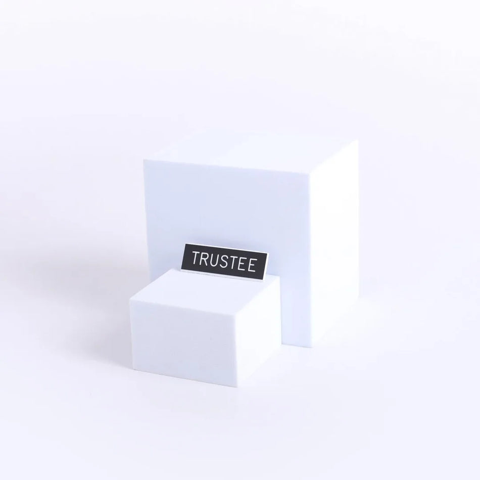 Badge Engraved Trustee Black Pin