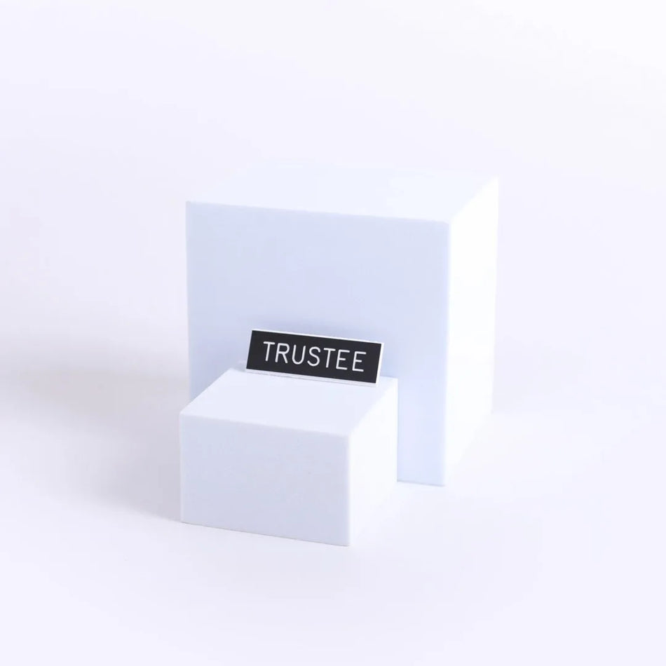 Badge Engraved Trustee Black Pin