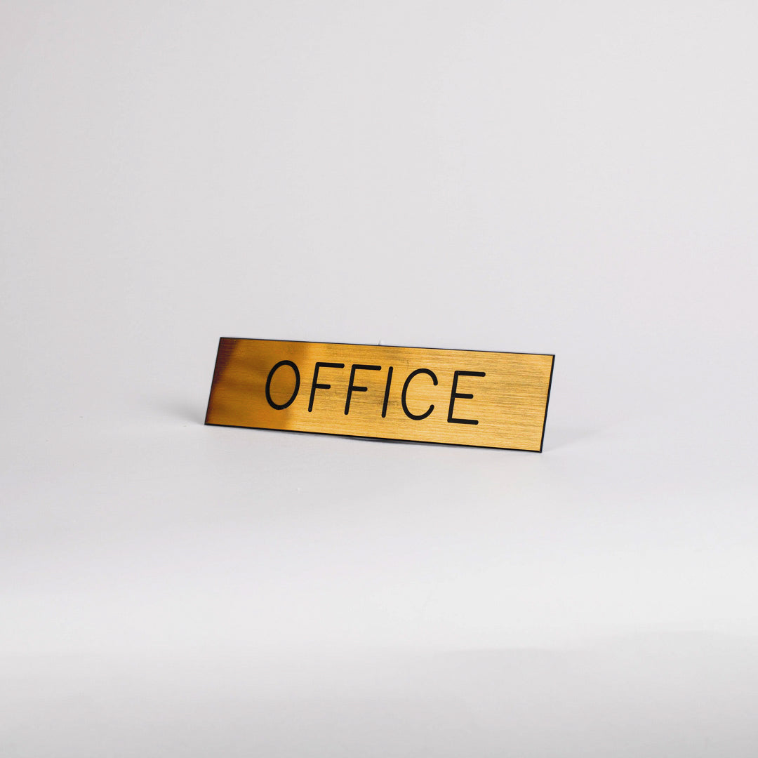 SIGN ENGRAVED OFFICE ADHESIVE BACK GOLD