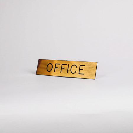 SIGN ENGRAVED OFFICE ADHESIVE BACK GOLD