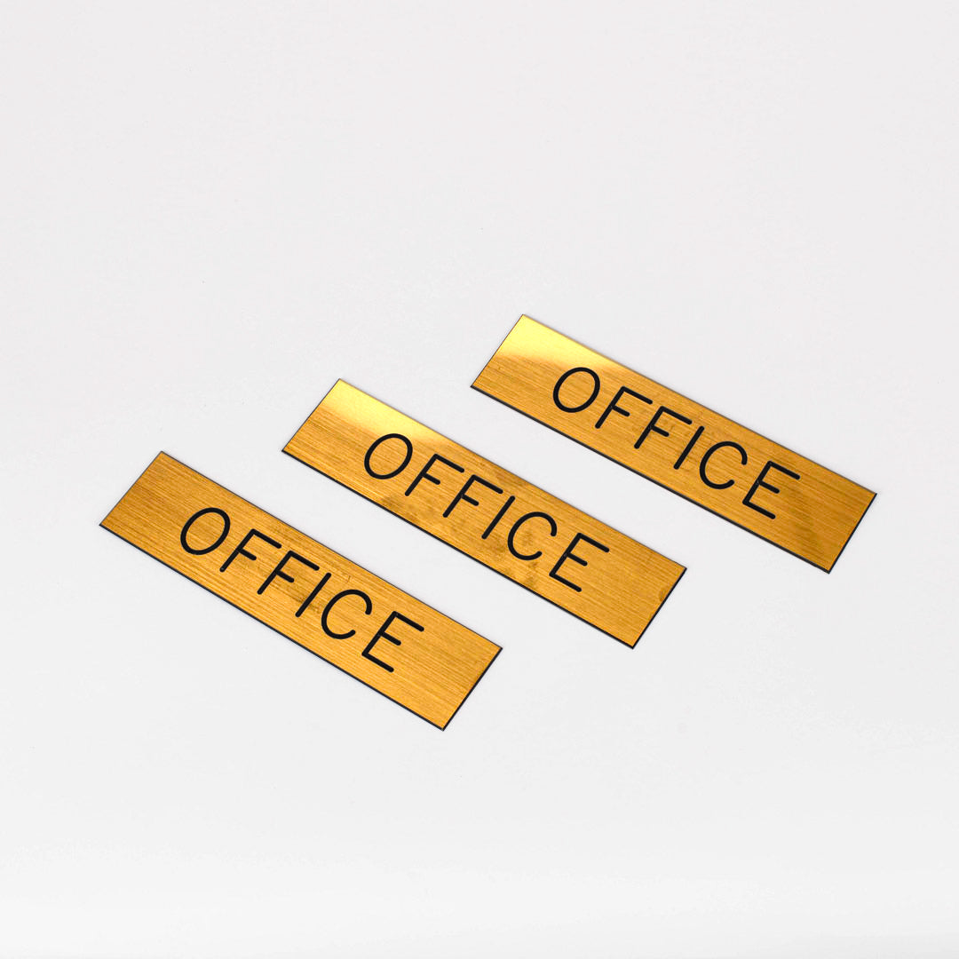 SIGN ENGRAVED OFFICE ADHESIVE BACK GOLD