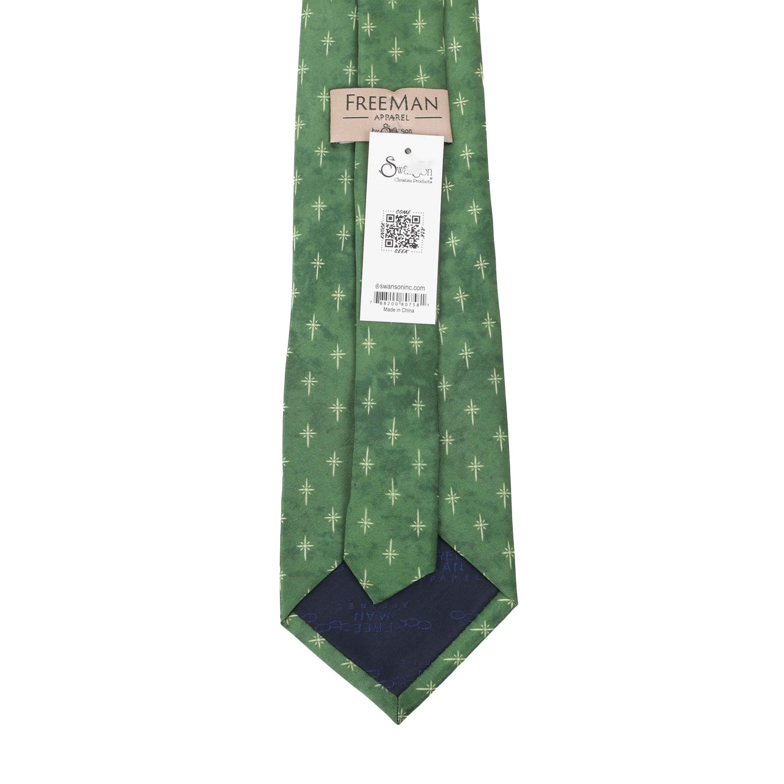 FREEMAN TIE SILK STAR CROSS GREEN
