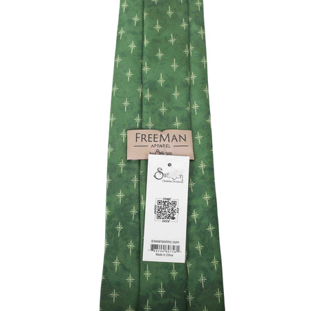 FREEMAN TIE SILK STAR CROSS GREEN