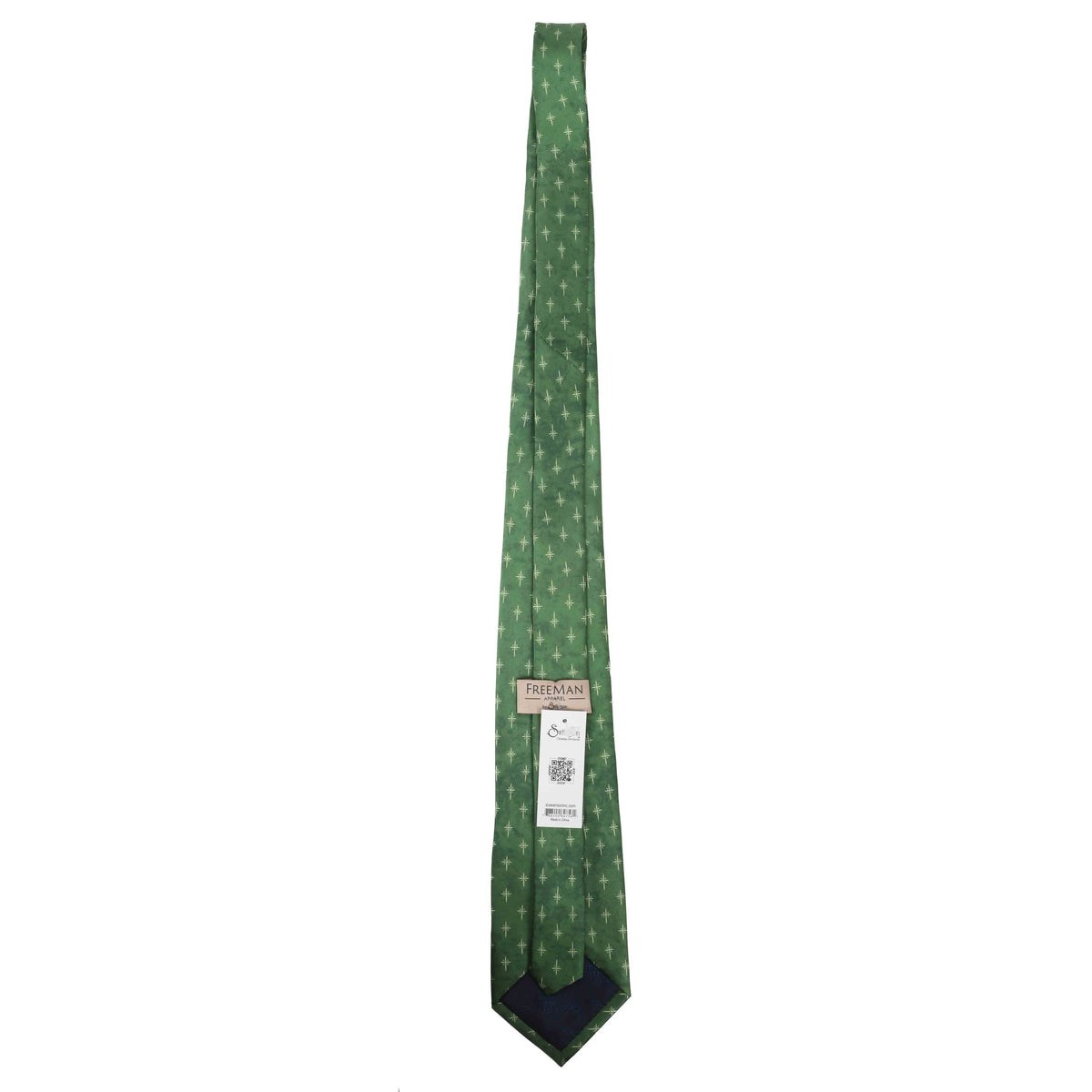 FREEMAN TIE SILK STAR CROSS GREEN
