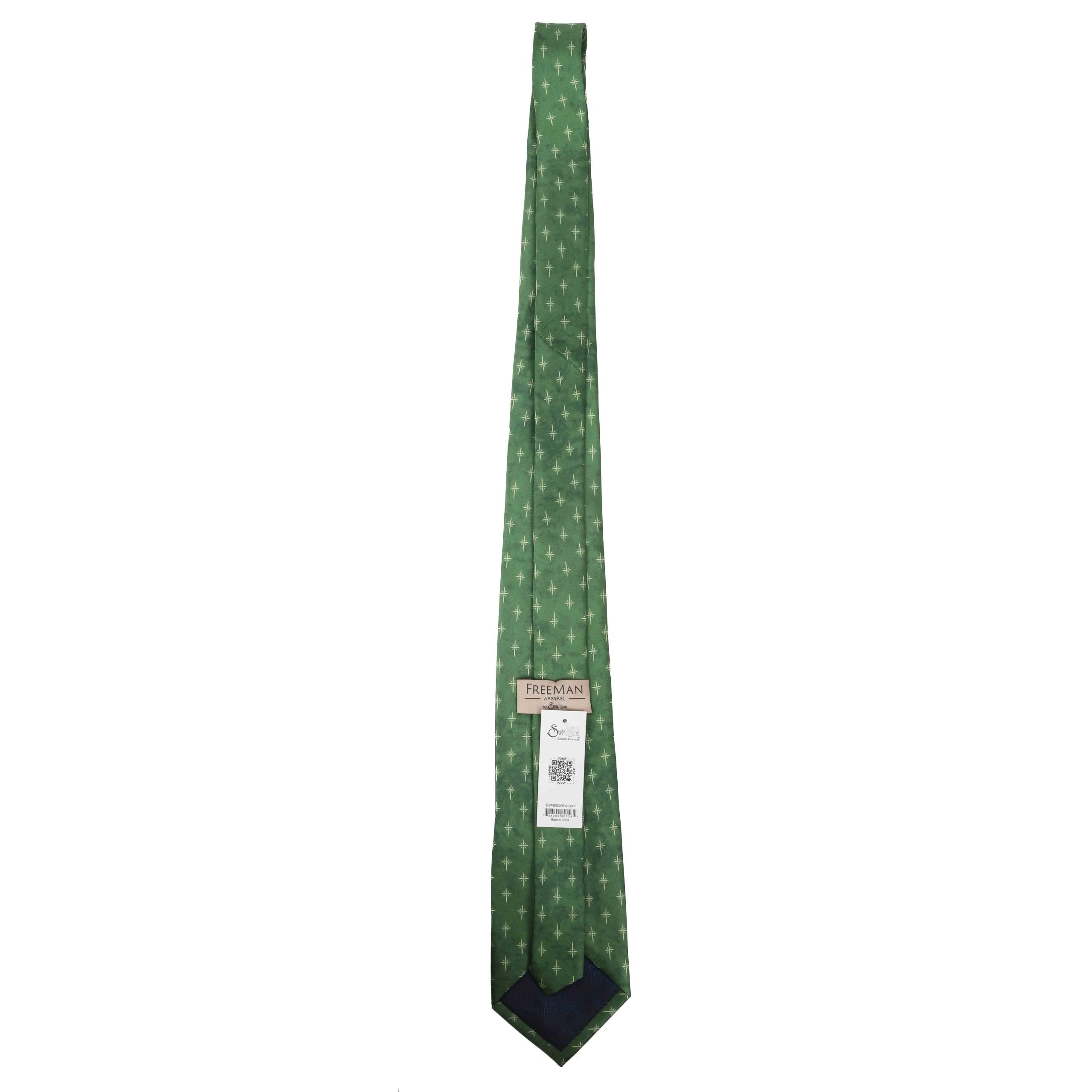 FREEMAN TIE SILK STAR CROSS GREEN