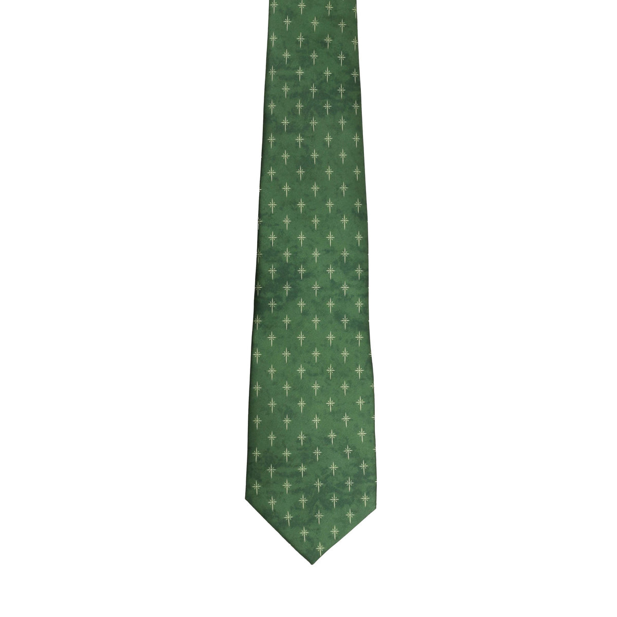 FREEMAN TIE SILK STAR CROSS GREEN