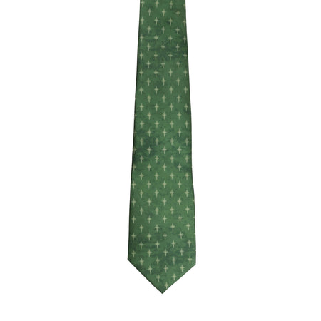 FREEMAN TIE SILK STAR CROSS GREEN