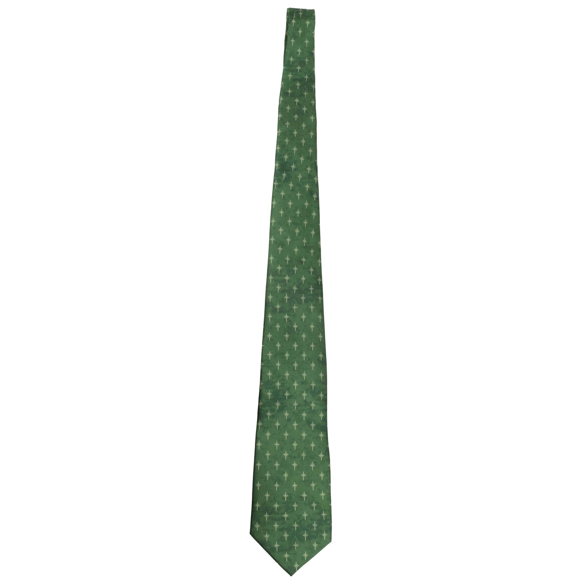 FREEMAN TIE SILK STAR CROSS GREEN