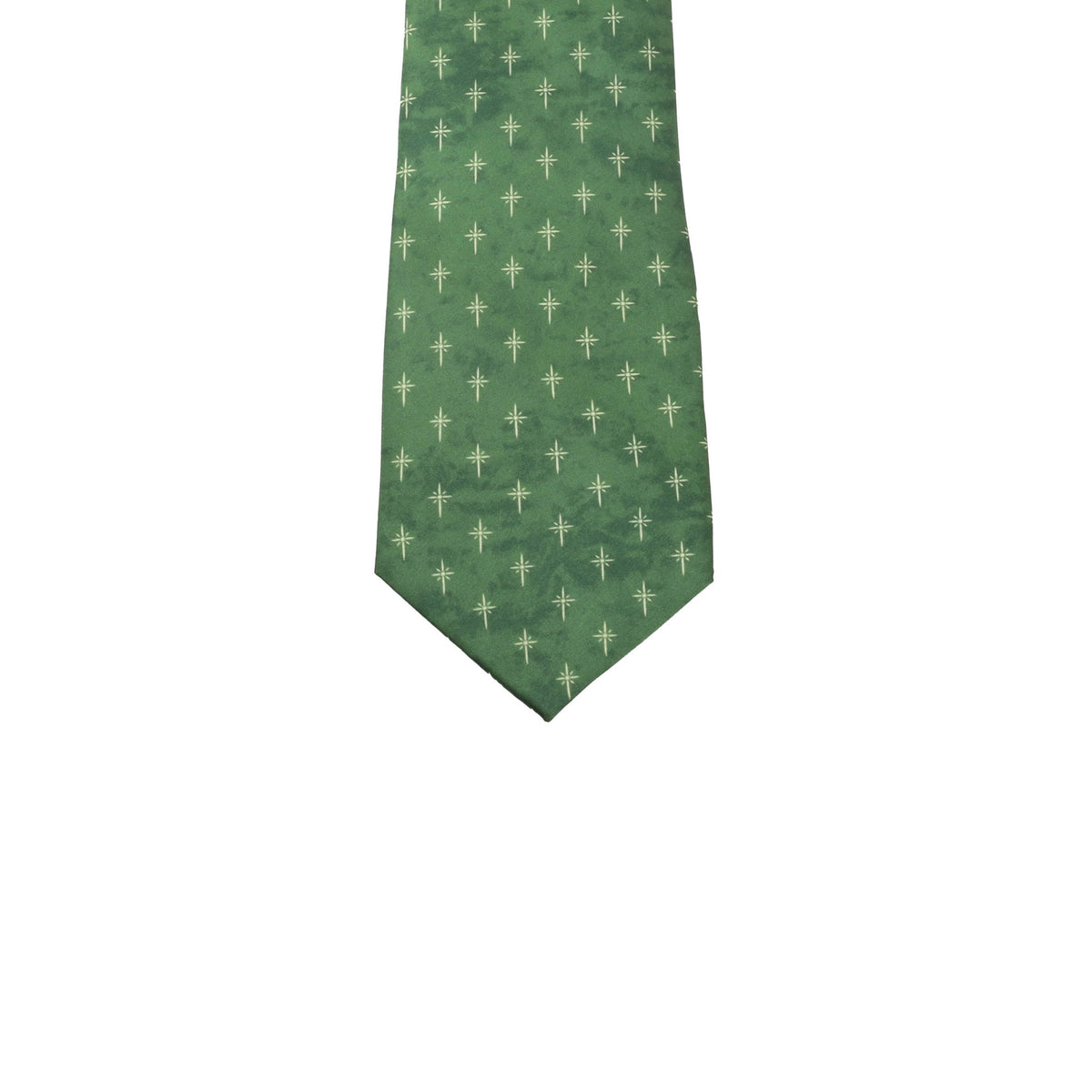 FREEMAN TIE SILK STAR CROSS GREEN