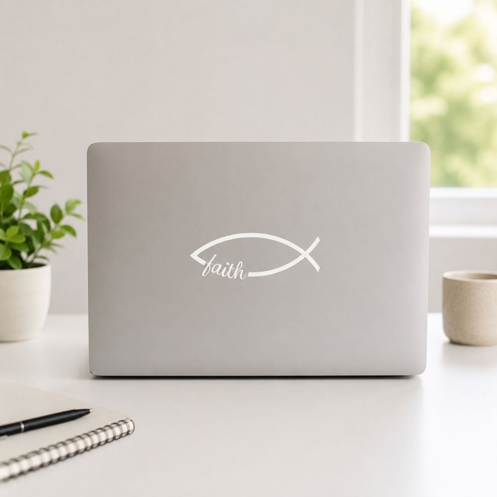 Vinyl Fish Faith Decal by Swanson Christian Products, product view 3