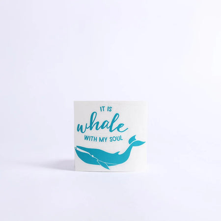 DECAL VINYL WHALE WITH MY SOUL TEAL