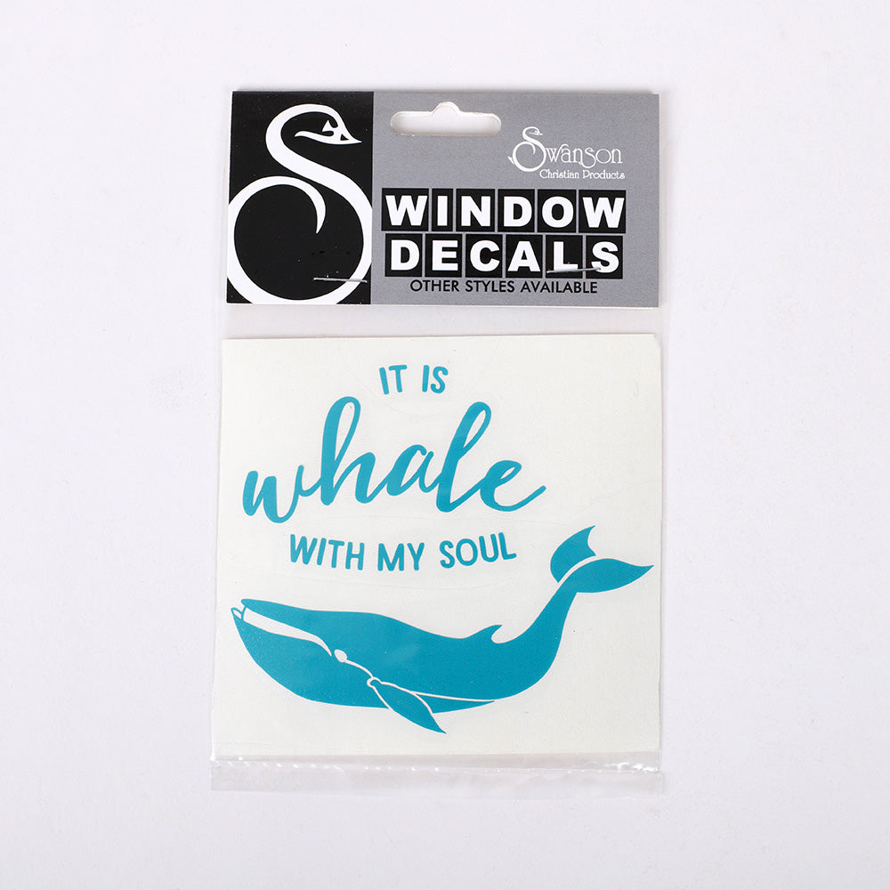 DECAL VINYL WHALE WITH MY SOUL TEAL