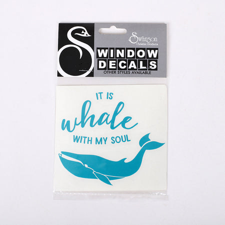 DECAL VINYL WHALE WITH MY SOUL TEAL