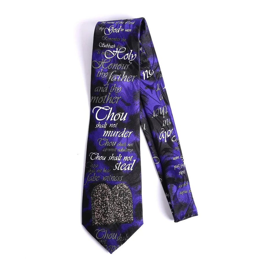 Tie Polyester - Ten Commandment - Blue