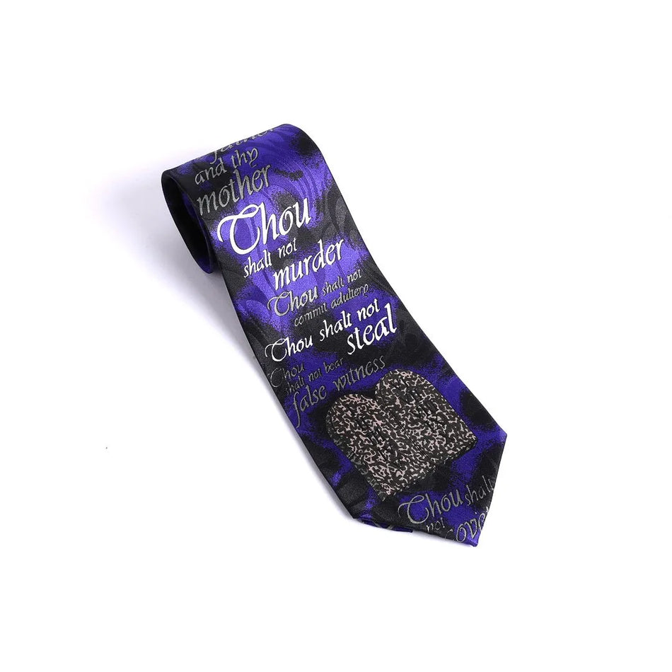 Tie Polyester – Ten Commandment – Blue